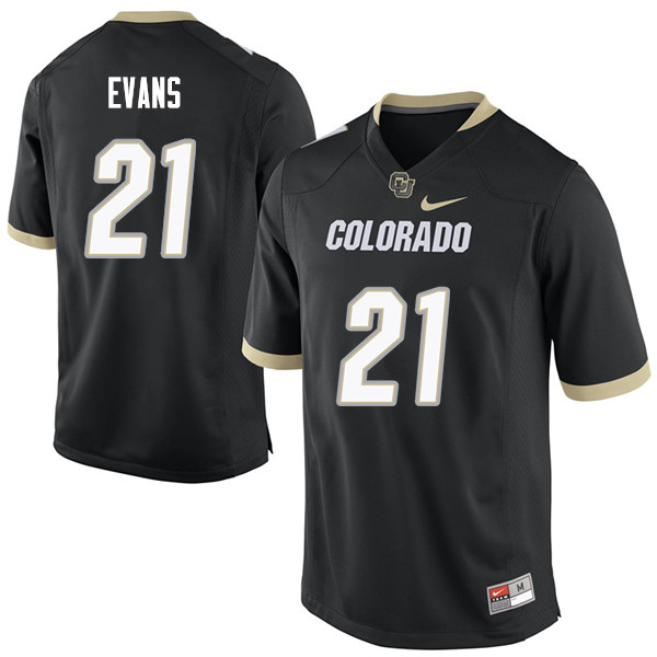 Men #21 Kyle Evans Colorado Buffaloes College Football Jerseys Sale-Black